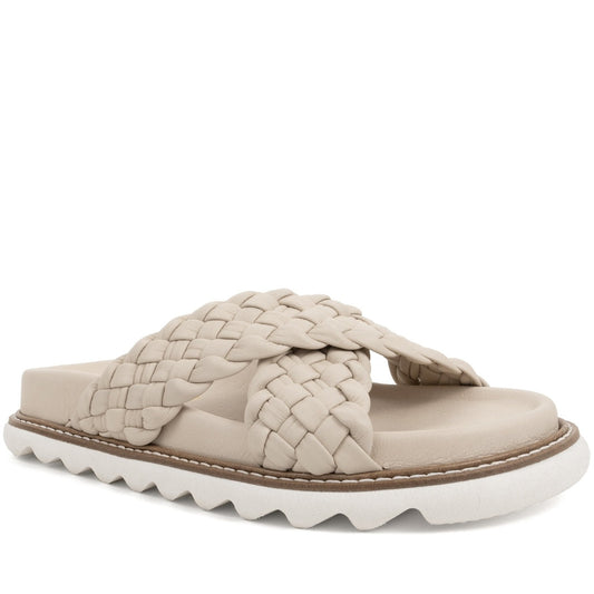 beige casual open slippers
