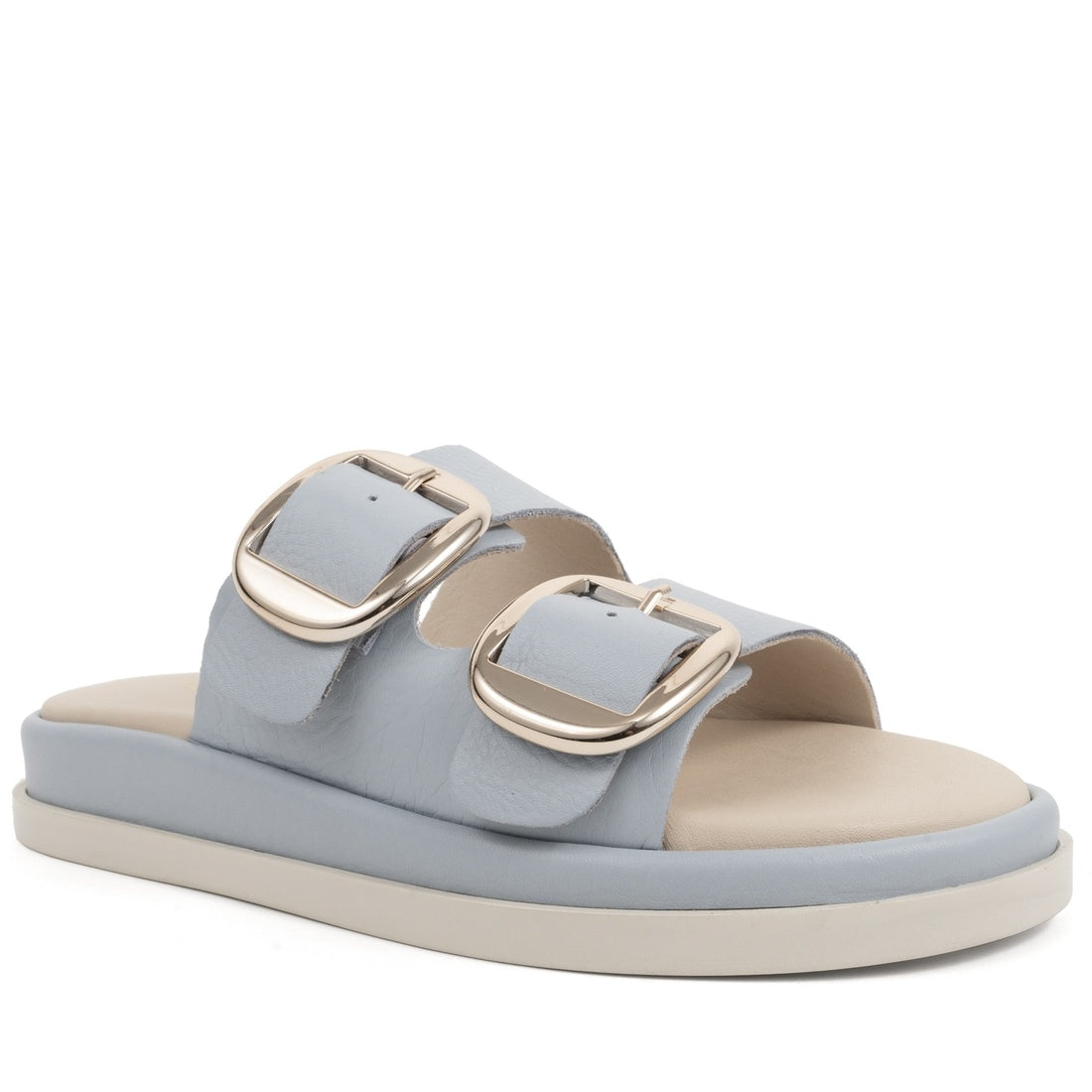 blue casual open slippers