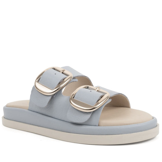 blue casual open slippers