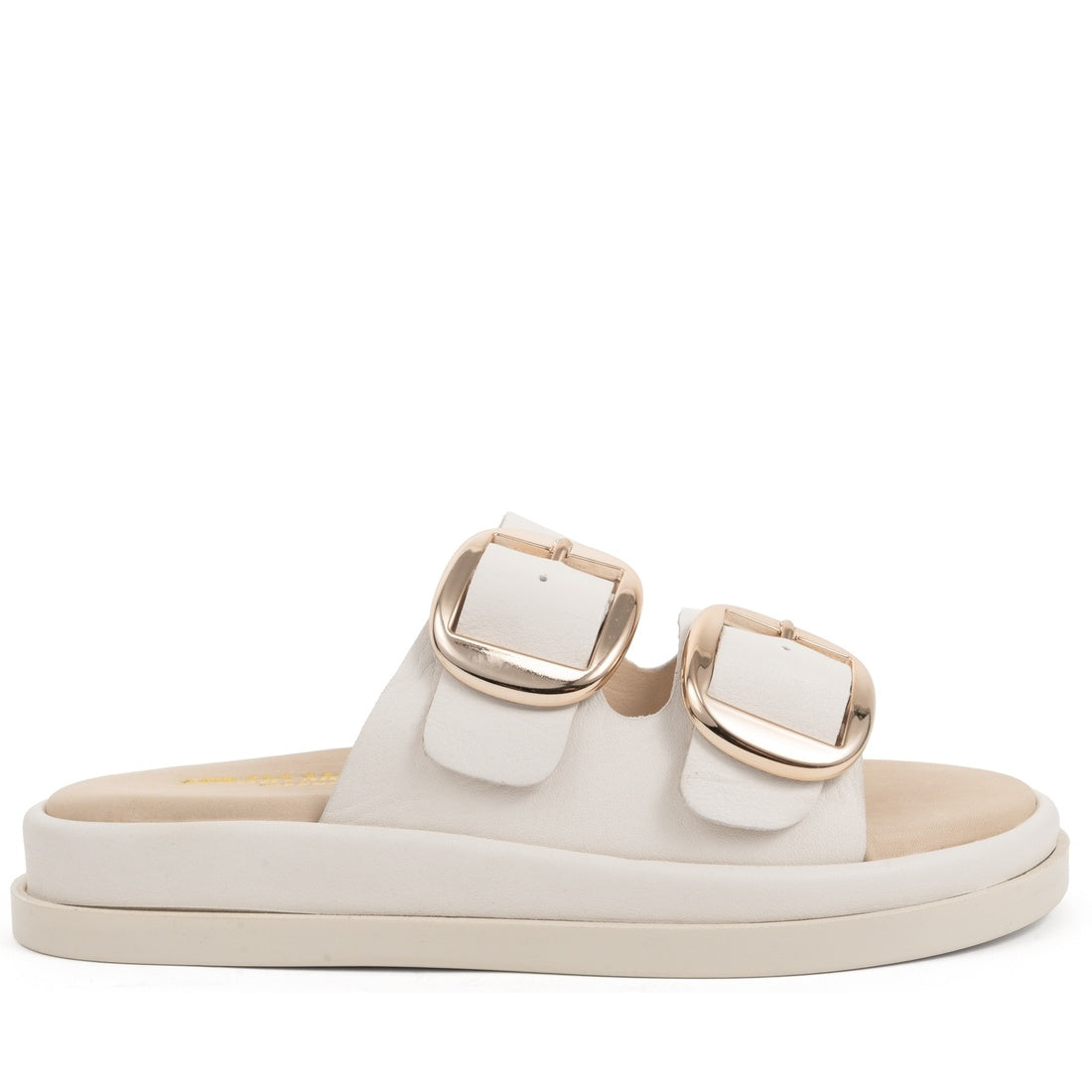 white casual open slippers
