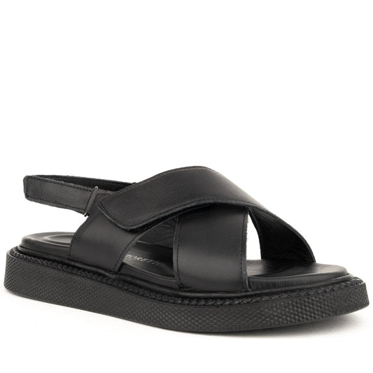 black casual open sandals