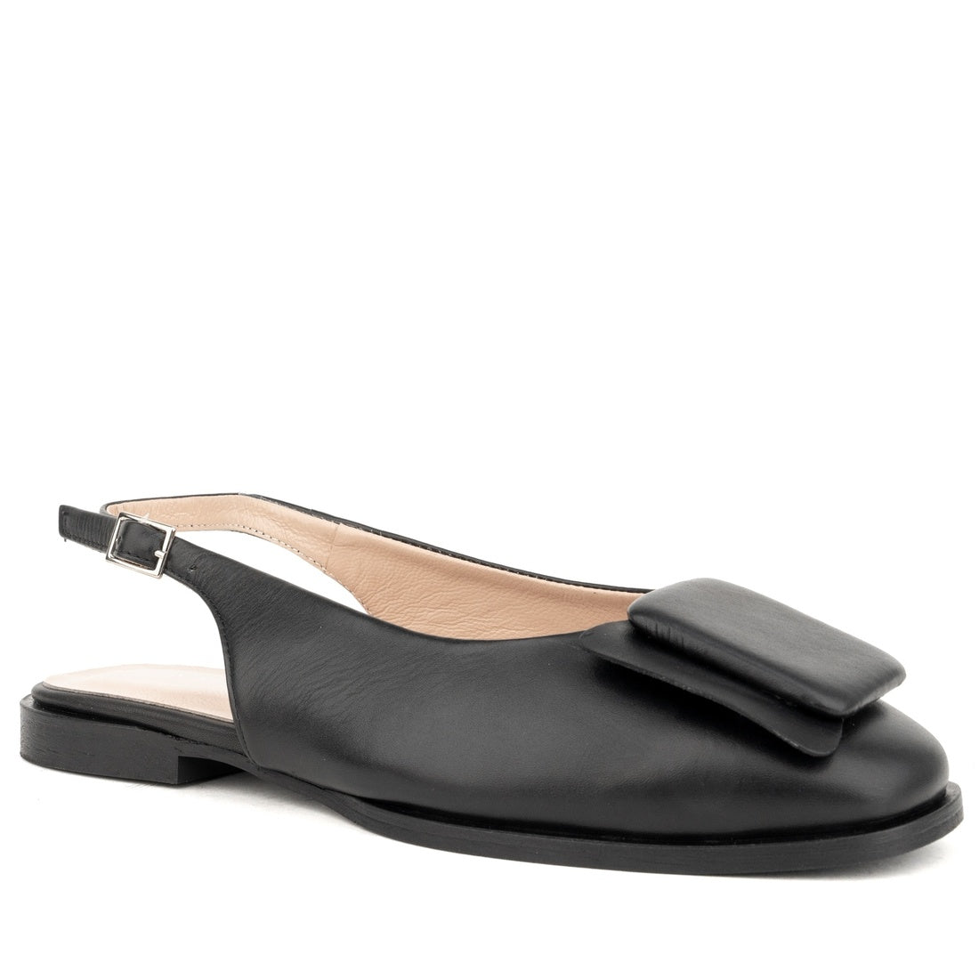 black casual part-open ballerinas