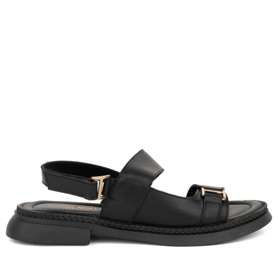 black casual open sandals
