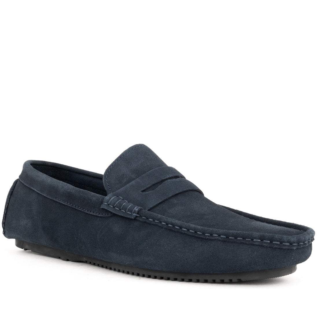 blue casual closed mocasins
