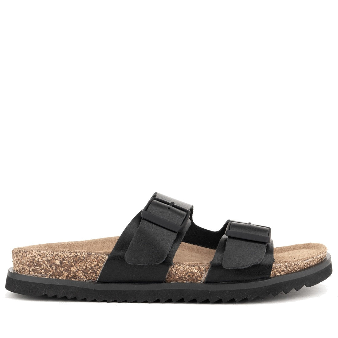 black casual open slippers