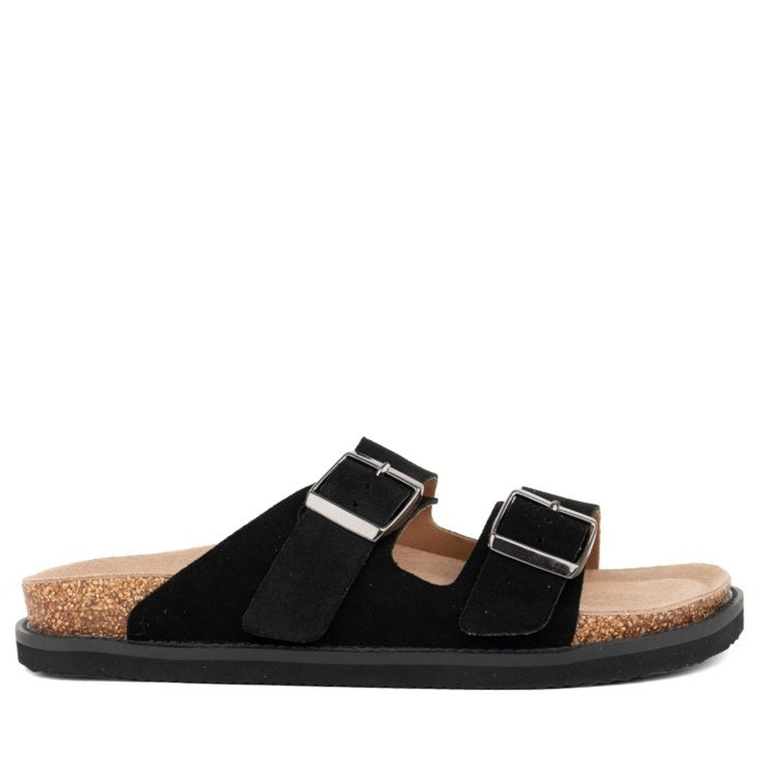 black casual open slippers