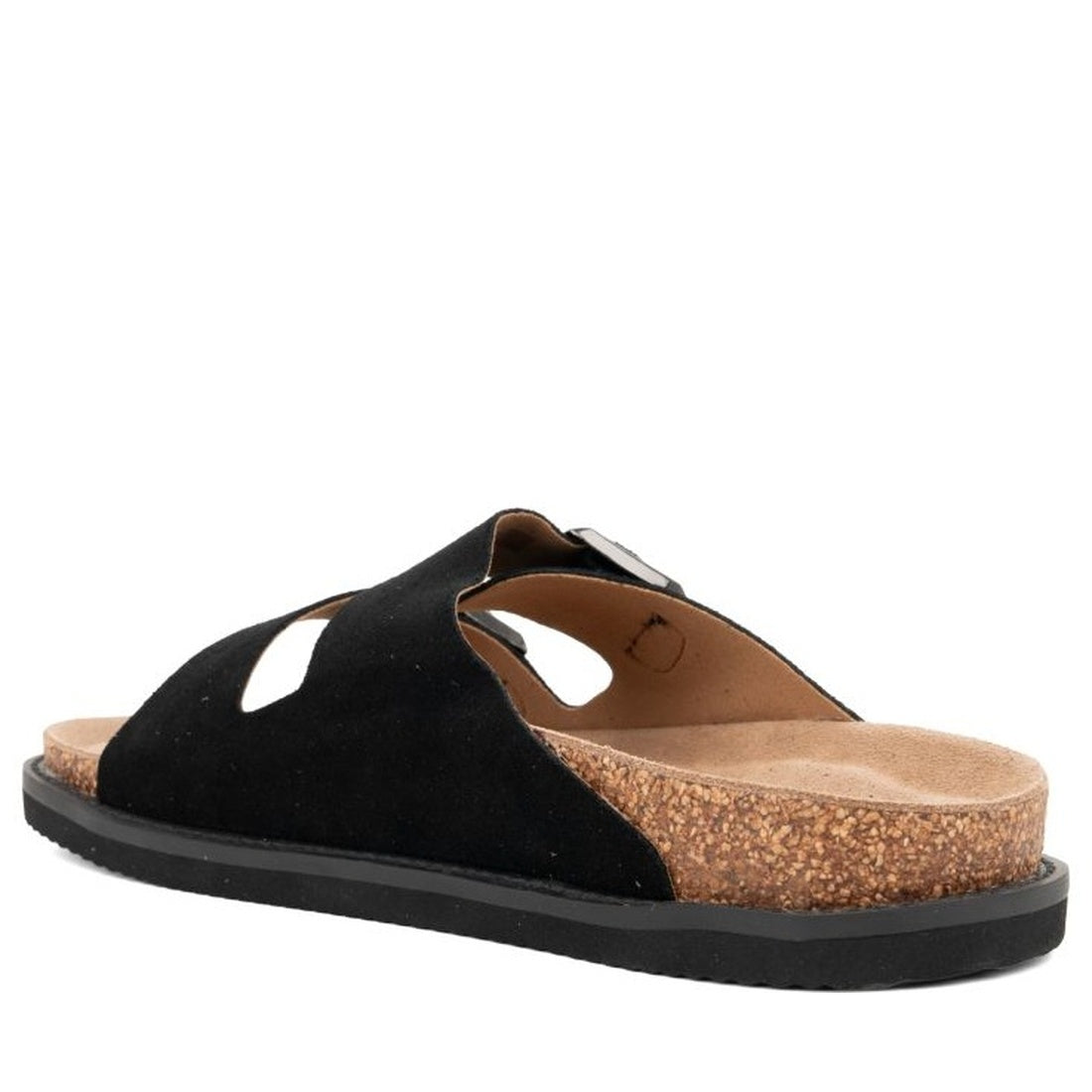 black casual open slippers