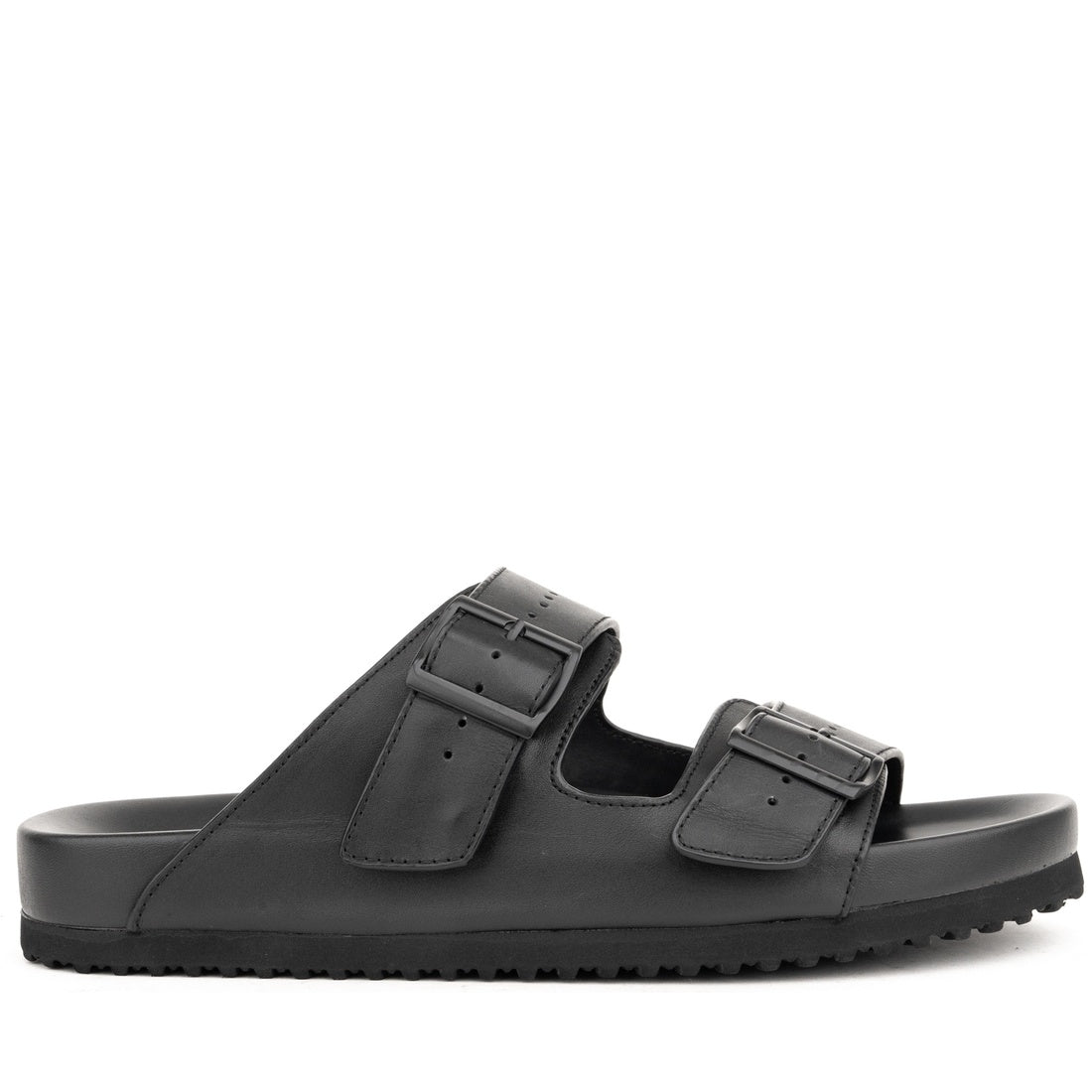 black casual open slippers