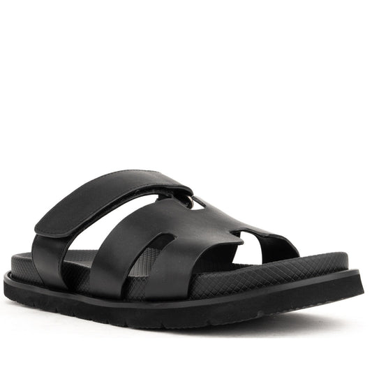 black casual open slippers