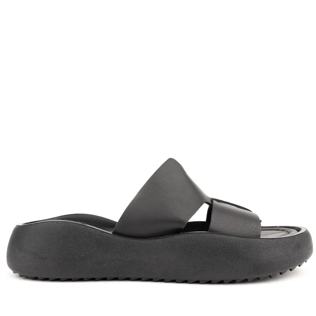 black casual open slippers
