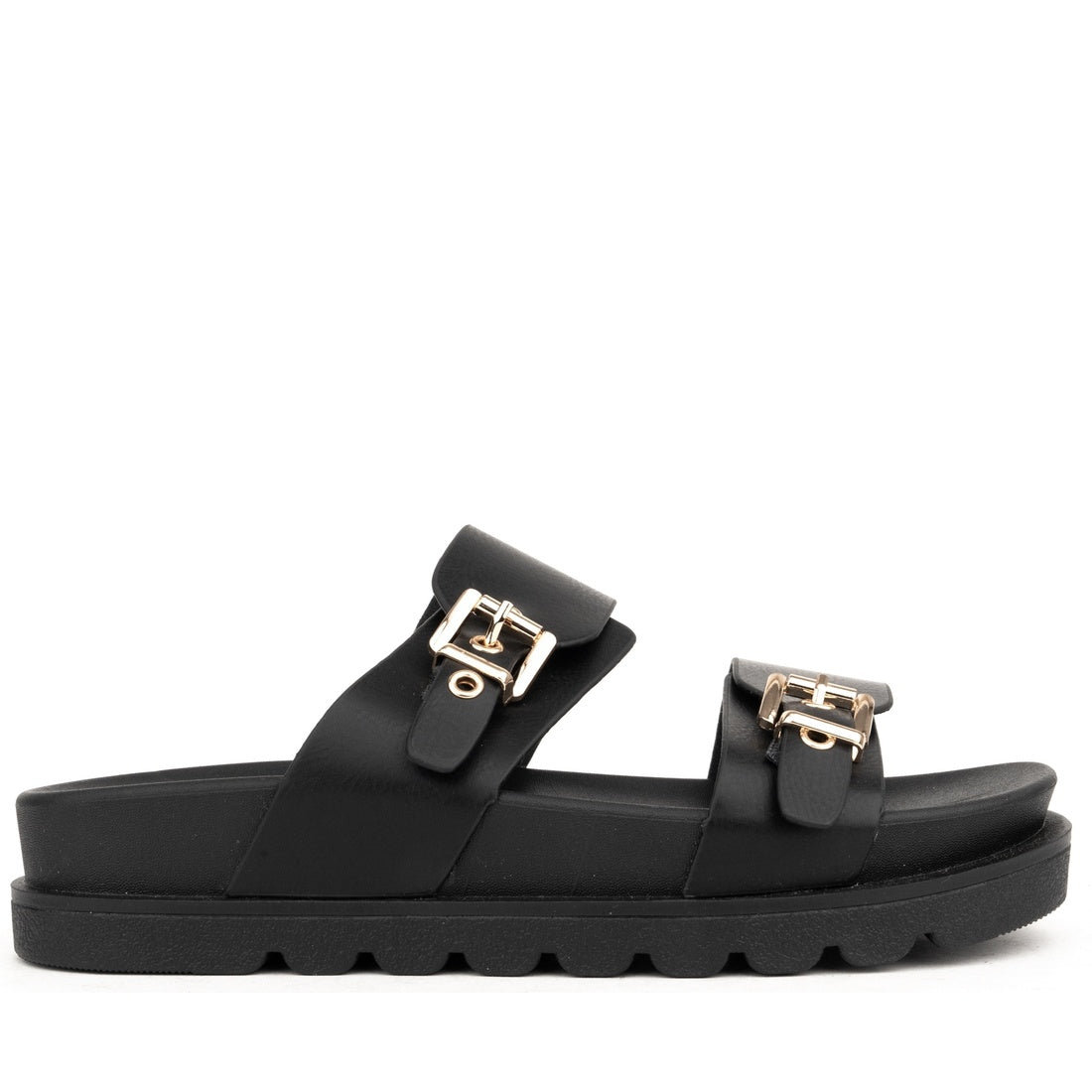 black open sandals