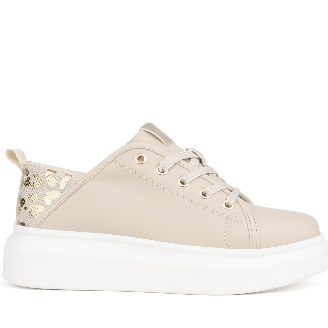beige closed sneakers