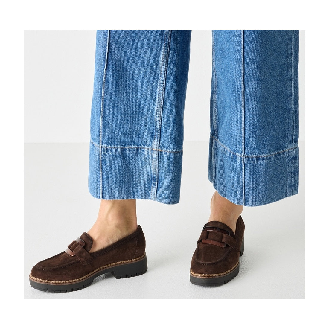 brown casual closed loafers