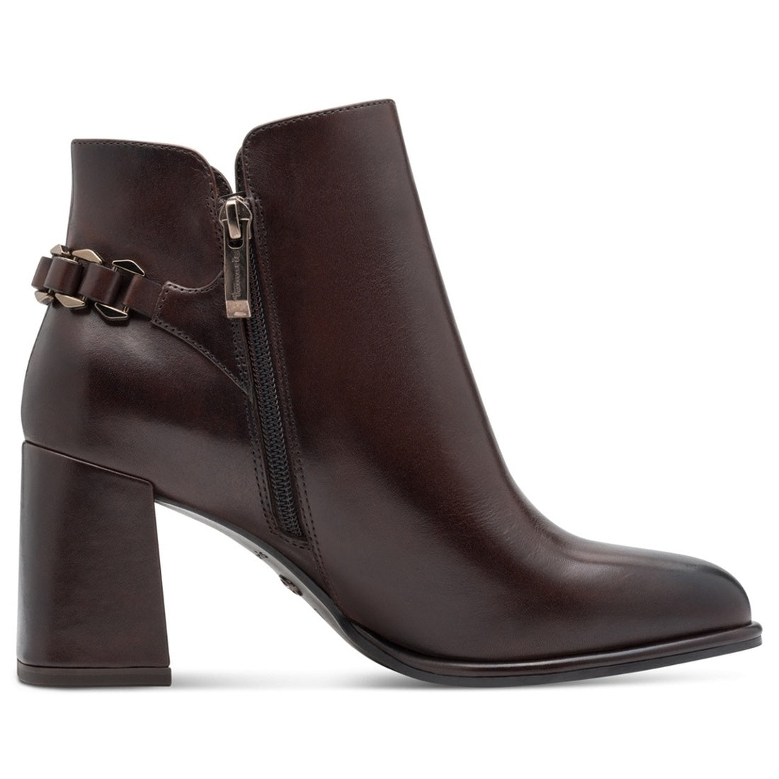 brown casual closed booties