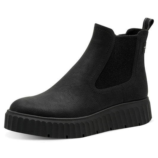 black casual closed booties