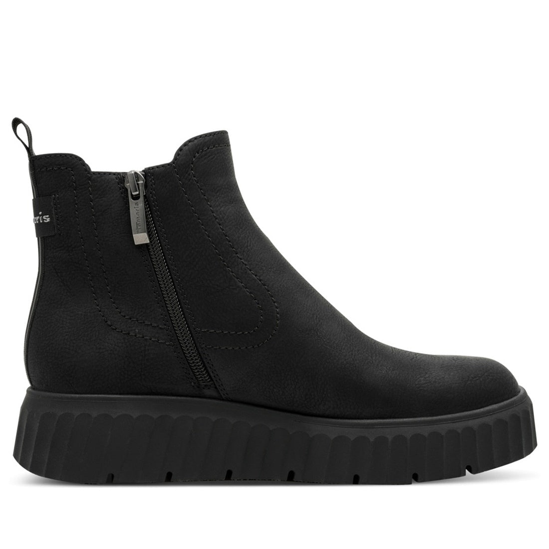 black casual closed booties