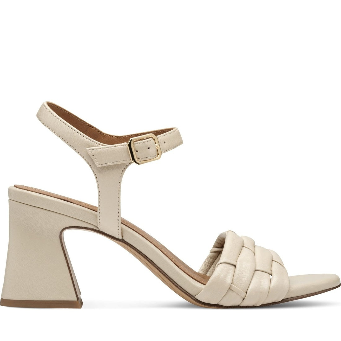 beige casual open sandal heel