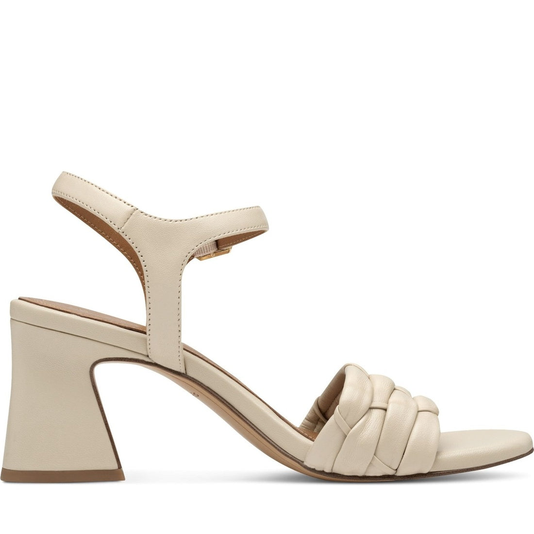 beige casual open sandal heel