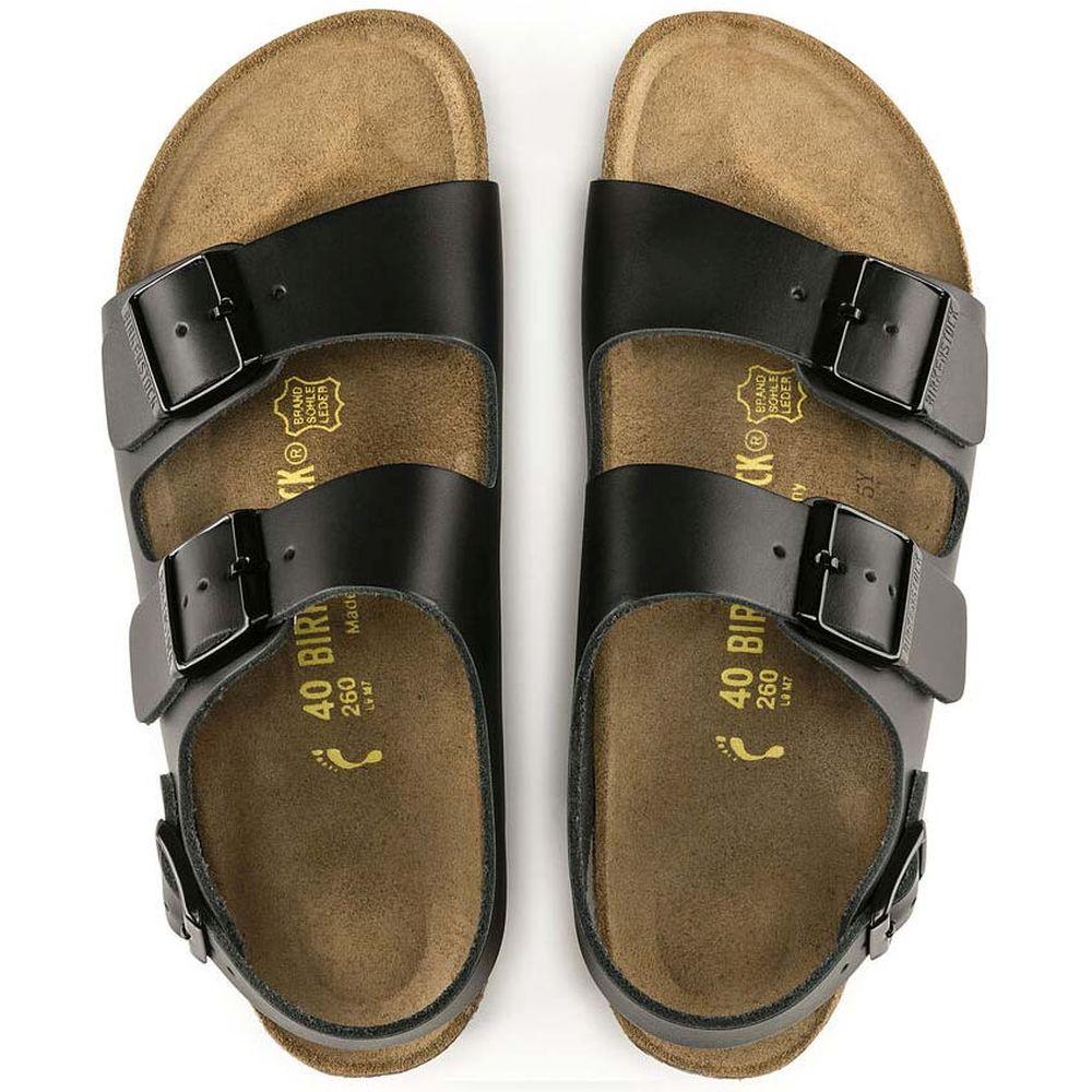 Birkenstock Mens Milano Bs Black Sandals 0034193 | Vilbury London