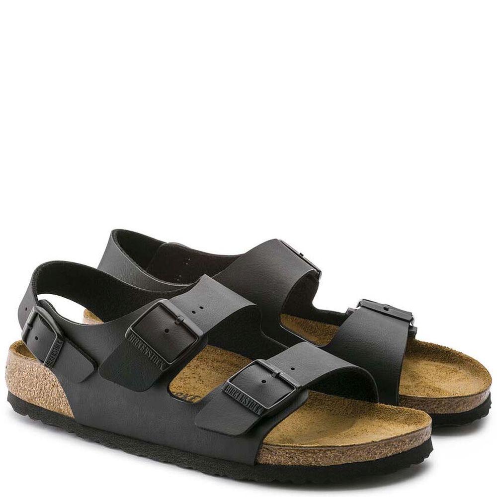Birkenstock Mens Milano Bs Black Sandals 0034793 | Vilbury London