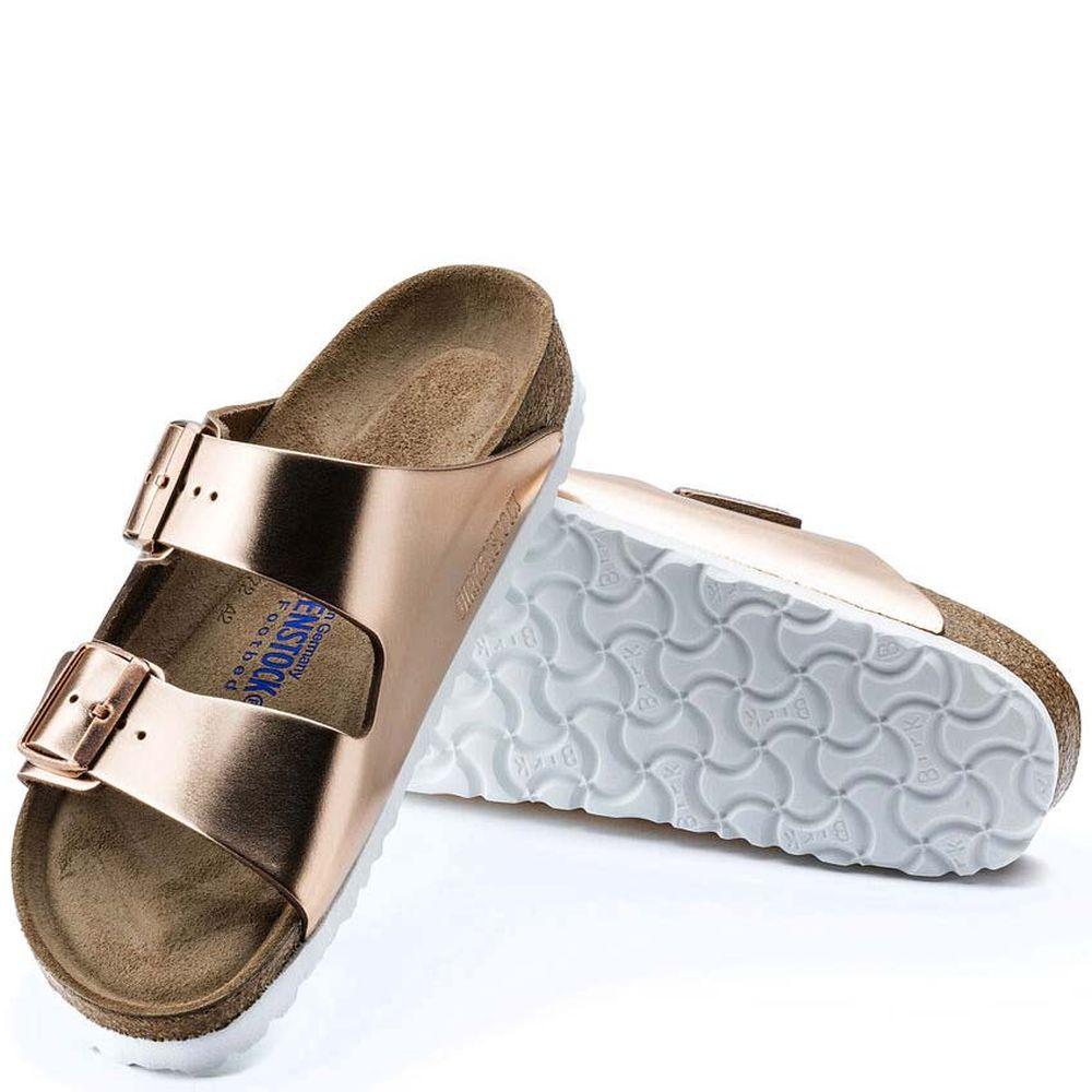 Birkenstock Womens Arizona Bs Metalic Cooper Slippers 0952093 | Vilbury London