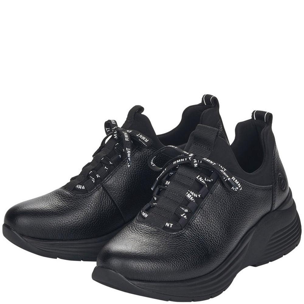 Remonte Womens Black Casual Leather Flats D6604-01 | Vilbury London