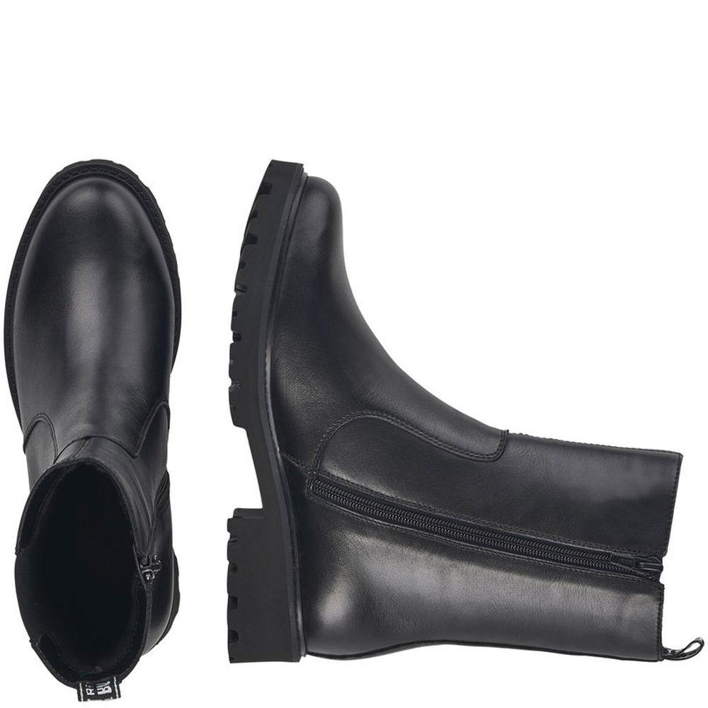 Remonte Womens Black Casual Leather Booties D8685-01 | Vilbury London