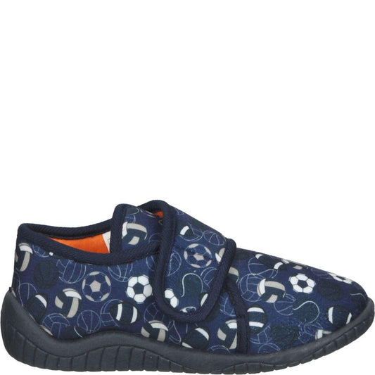 Relax Kids Boys Dark Blue Casual Textile Flats 1080332 | Vilbury London