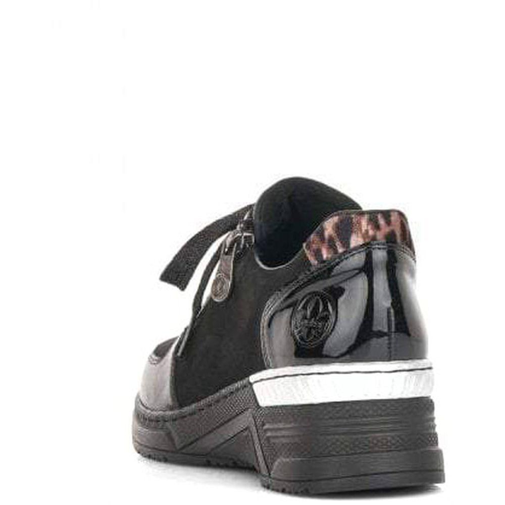 Rieker Womens Black Casual Leather Flats N4311-00 | Vilbury London