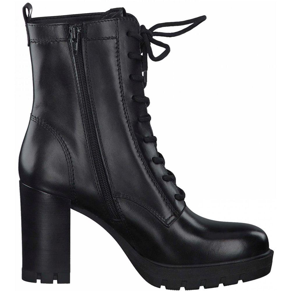 Tamaris Womens Black Casual Leather Booties 1-25267-27 001 | Vilbury London