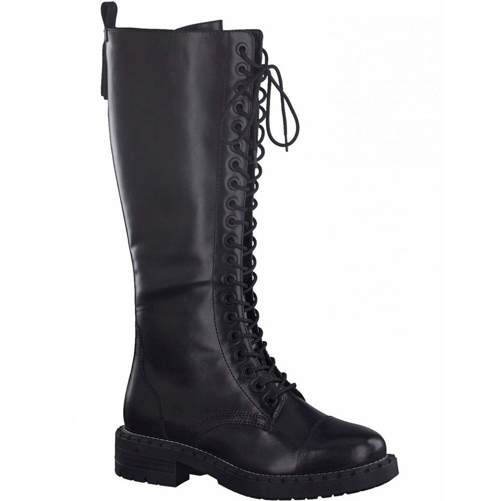 Tamaris Womens Black Casual Leather Boots 1-25606-27 001 | Vilbury London