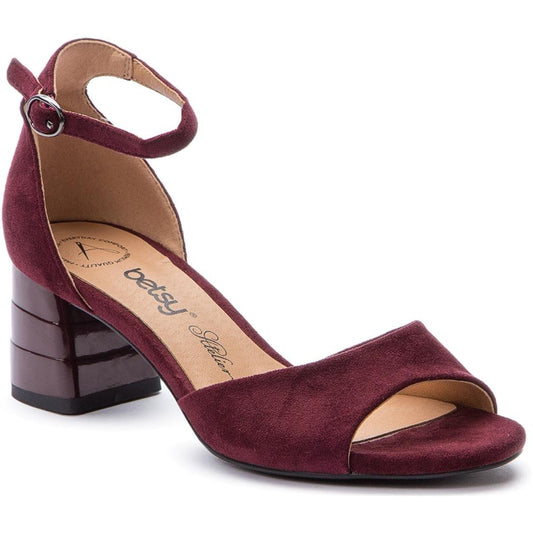 Betsy Womens Bordo Casual Middle Heel Sandals 917005-01-02 | Vilbury London