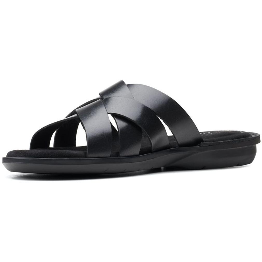 Clarks Mens Ellison Weave Black Sandals 26159799 | Vilbury London