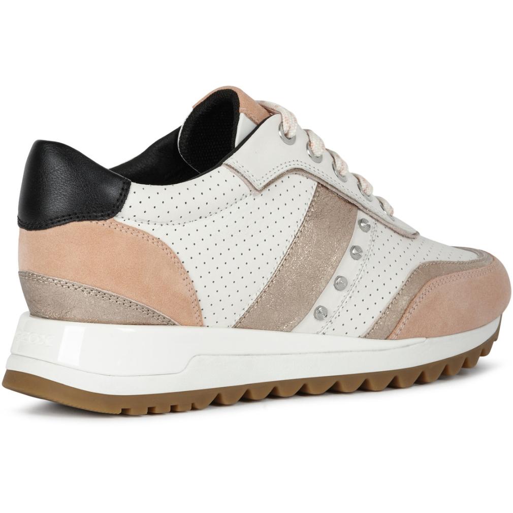 Geox Womens D Tabelya Off Wht Apricot Trainers D02Aqa 08522 C1375 | Vilbury London