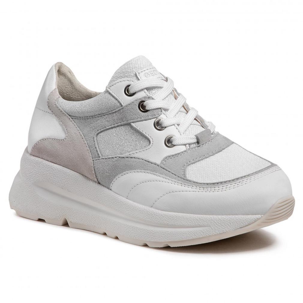 Geox Womens D Backsie White Ice Trainers D15Fla 08521 C0130 | Vilbury London