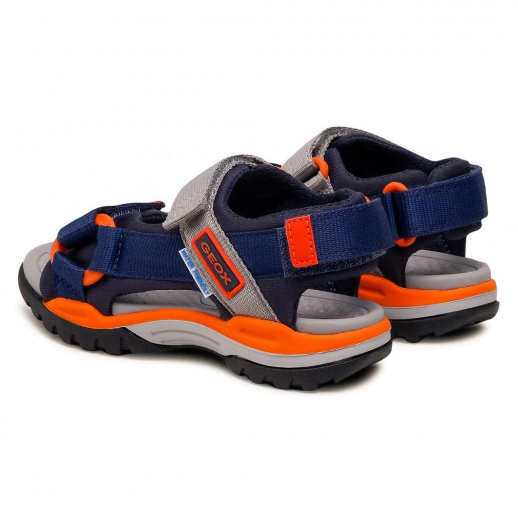 Geox Mens J Borealis Boy Navy Orange Sandals J150Ra 01511 C0659 | Vilbury London