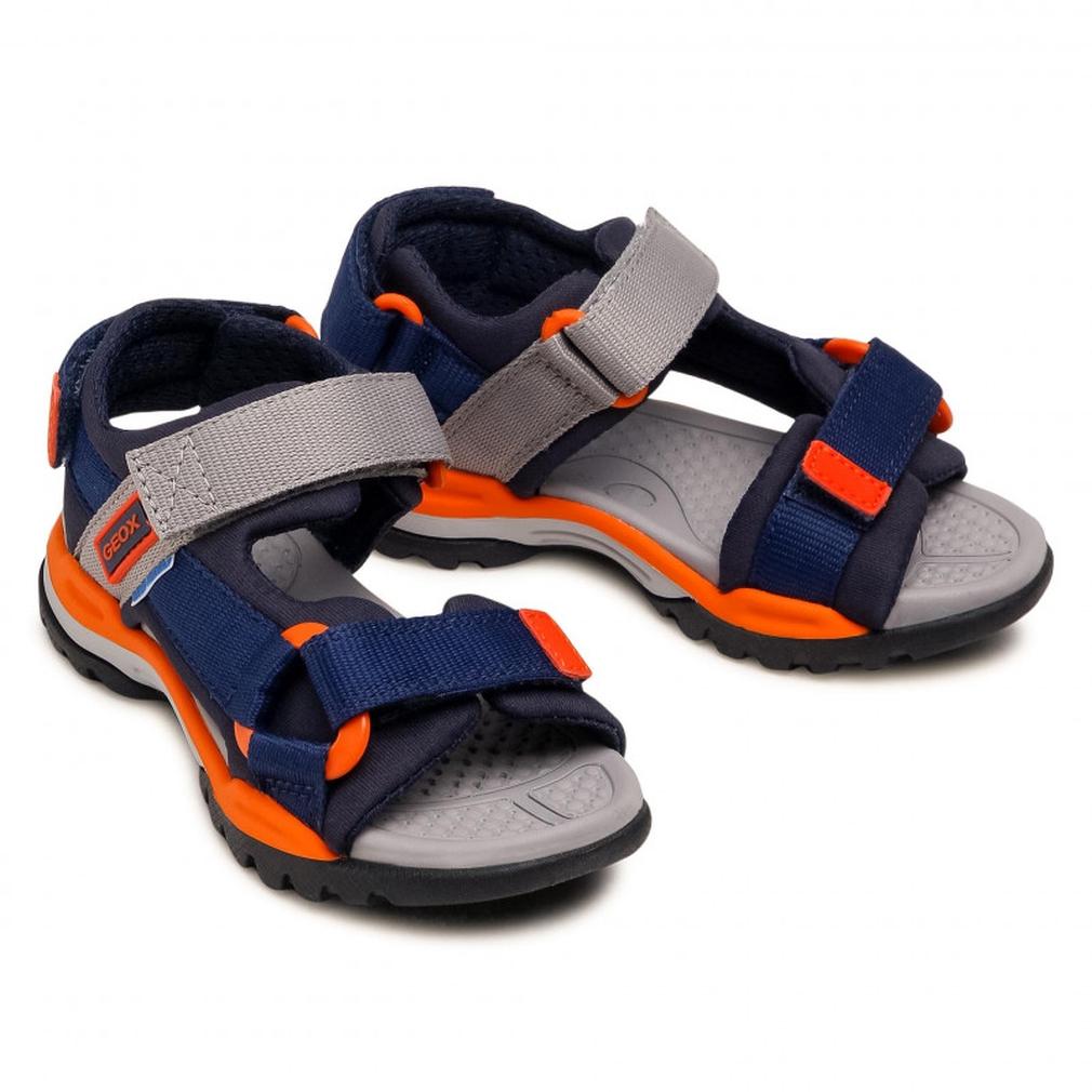 Geox Mens J Borealis Boy Navy Orange Sandals J150Ra 01511 C0659 | Vilbury London
