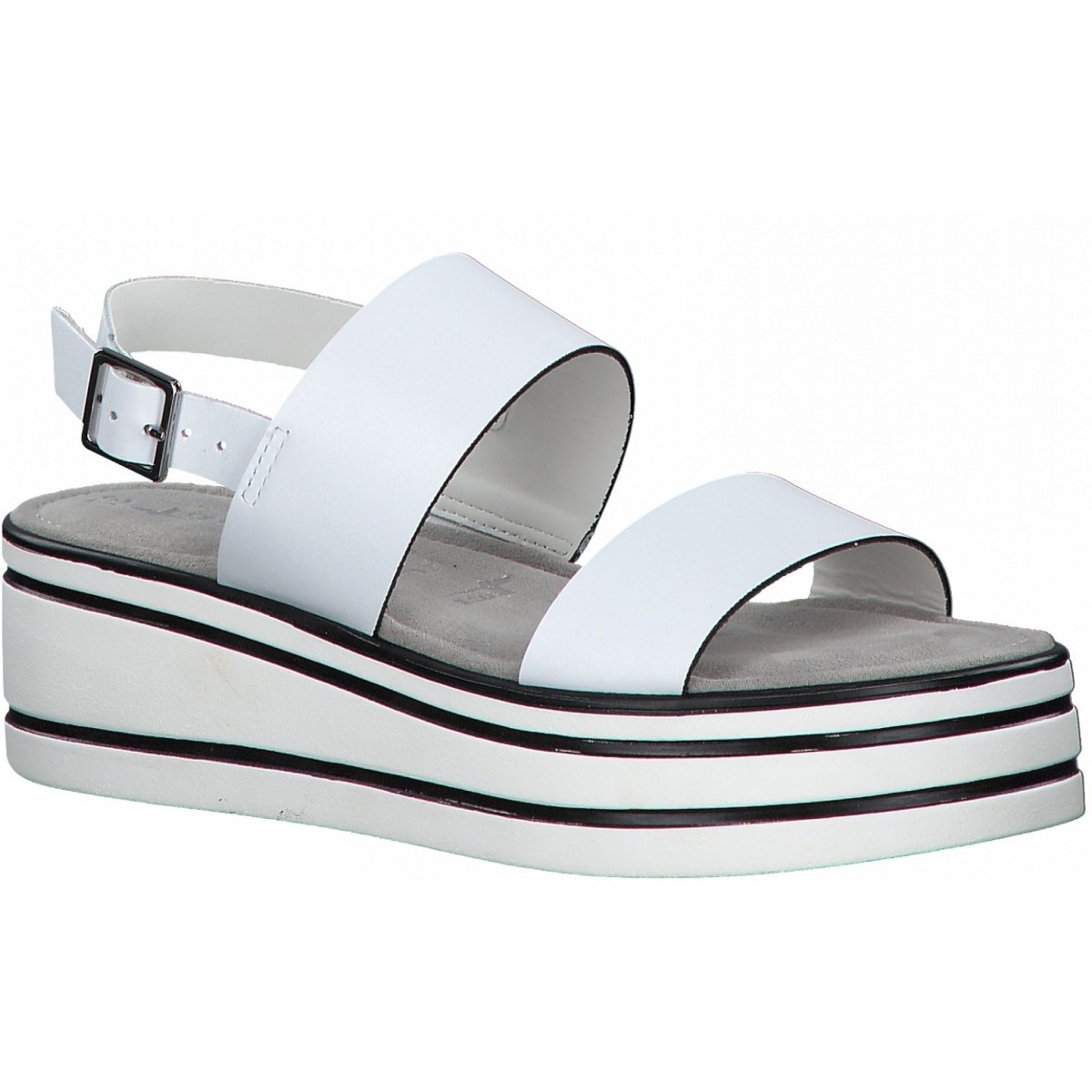 Tamaris Womens White Casual Wedges Sandals 28330 100  | Vilbury London