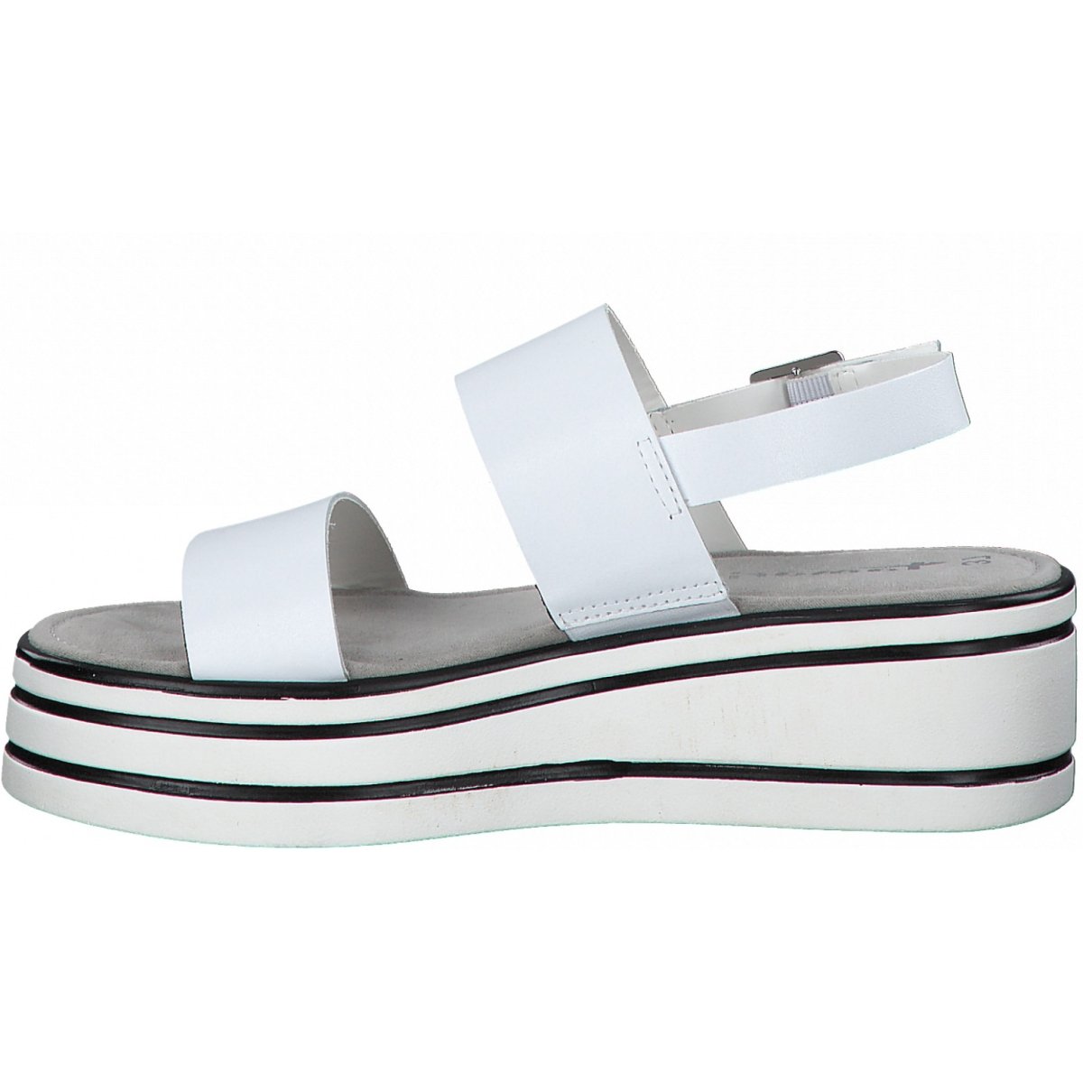 Tamaris Womens White Casual Wedges Sandals 28330 100  | Vilbury London