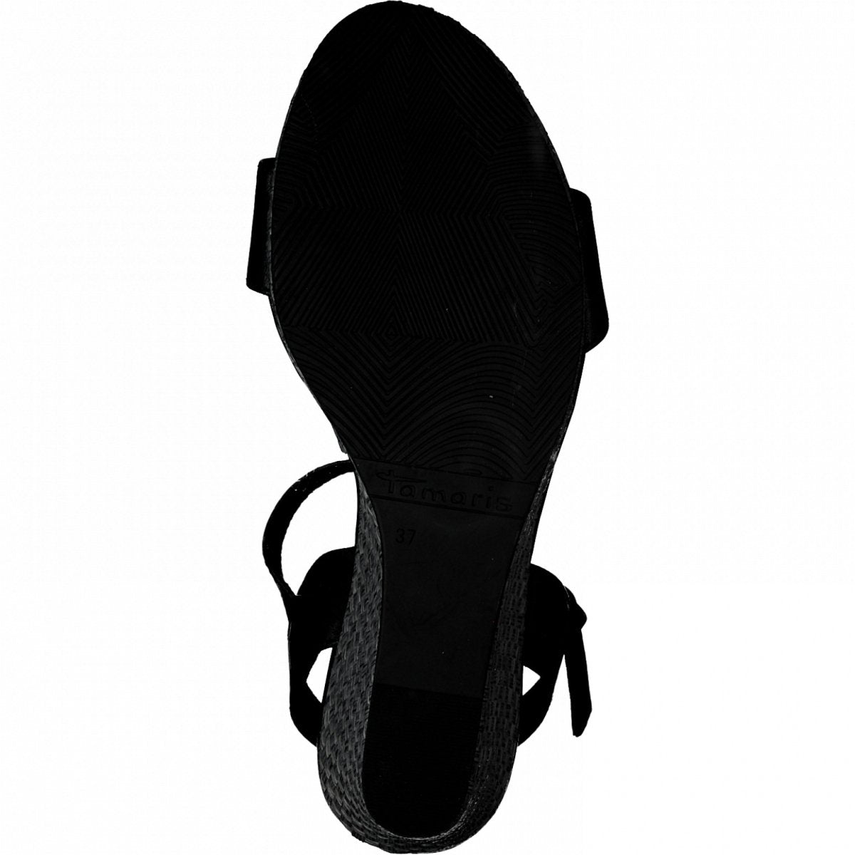 Tamaris Womens Black Casual Wedges Sandals 28370 001  | Vilbury London