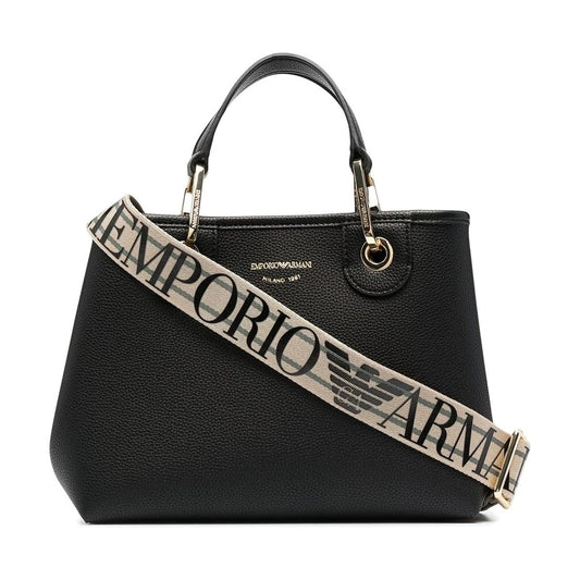 Emporio Armani womens Nero Silver shopping bag | Vilbury London