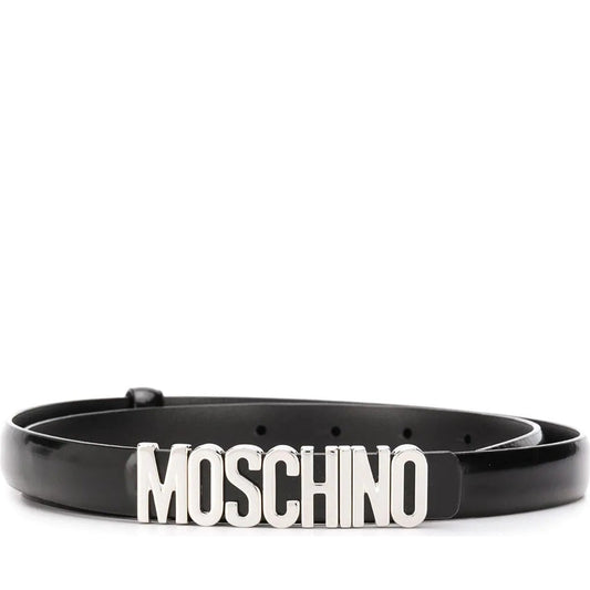 Moschino womens fantasy print black belt | Vilbury London