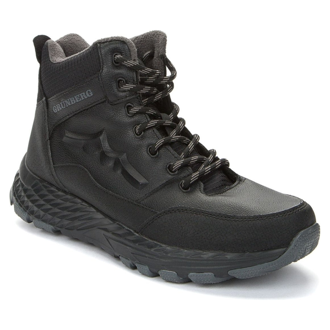 Grunberg mens black warm boots | Vilbury London