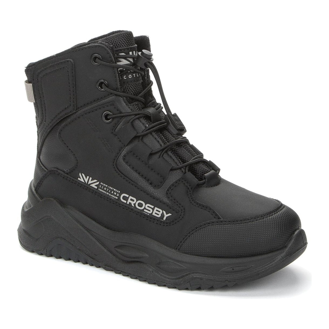 Crosby boys black warm boots | Vilbury London