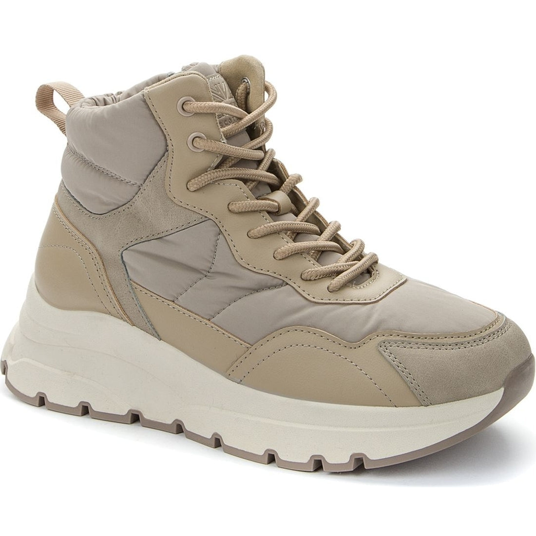 Crosby womens beige warm boots | Vilbury London