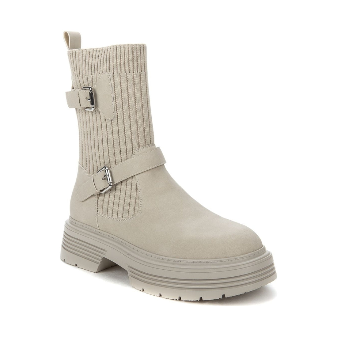 Keddo womens beige casual closed booties | Vilbury London