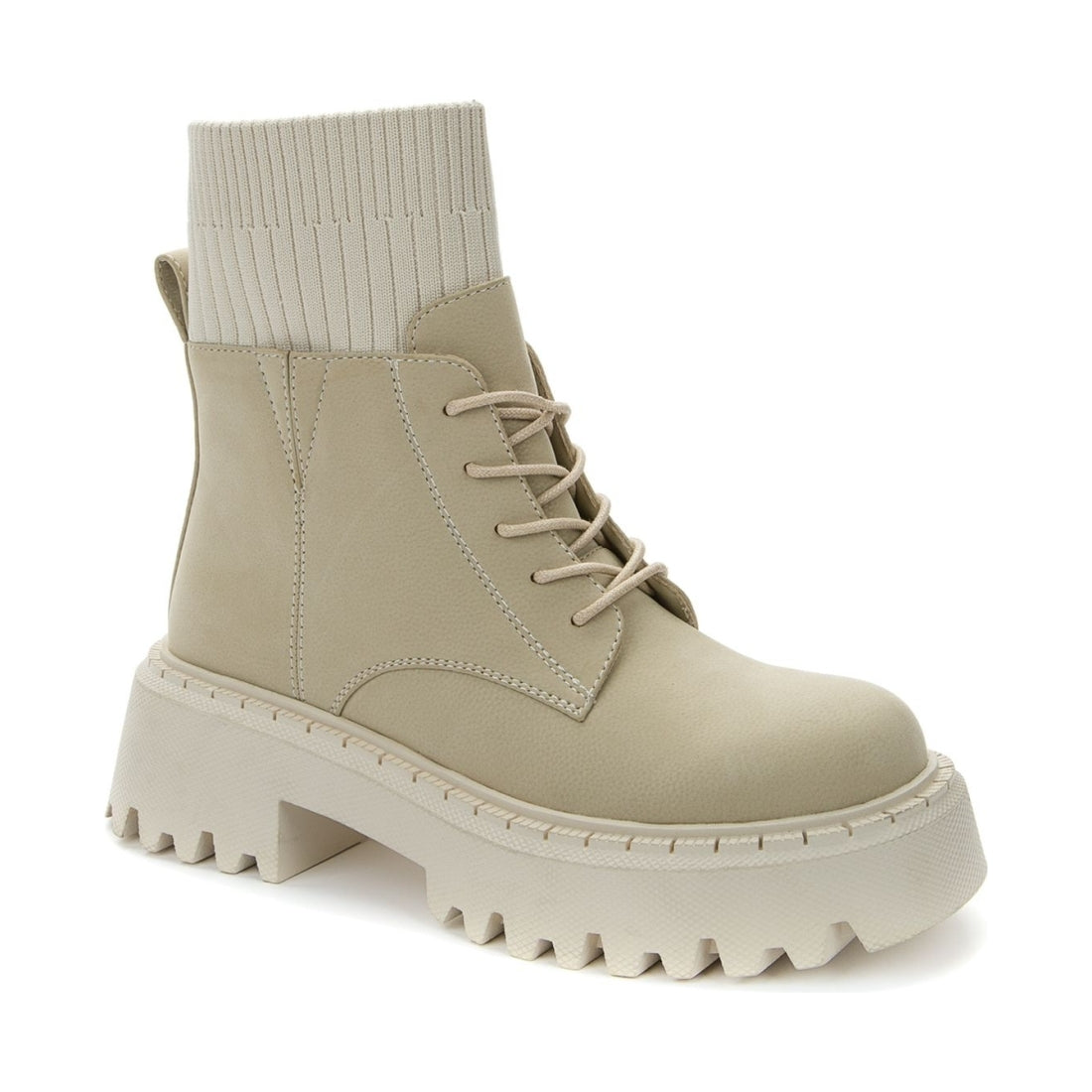 Betsy womens beige casual closed booties | Vilbury London