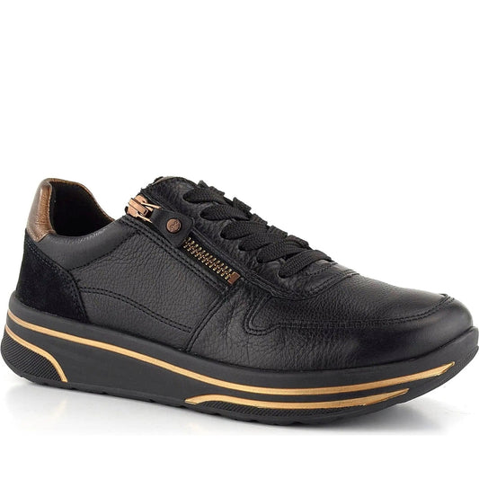 Ara womens black sapporo leisure trainers | Vilbury London