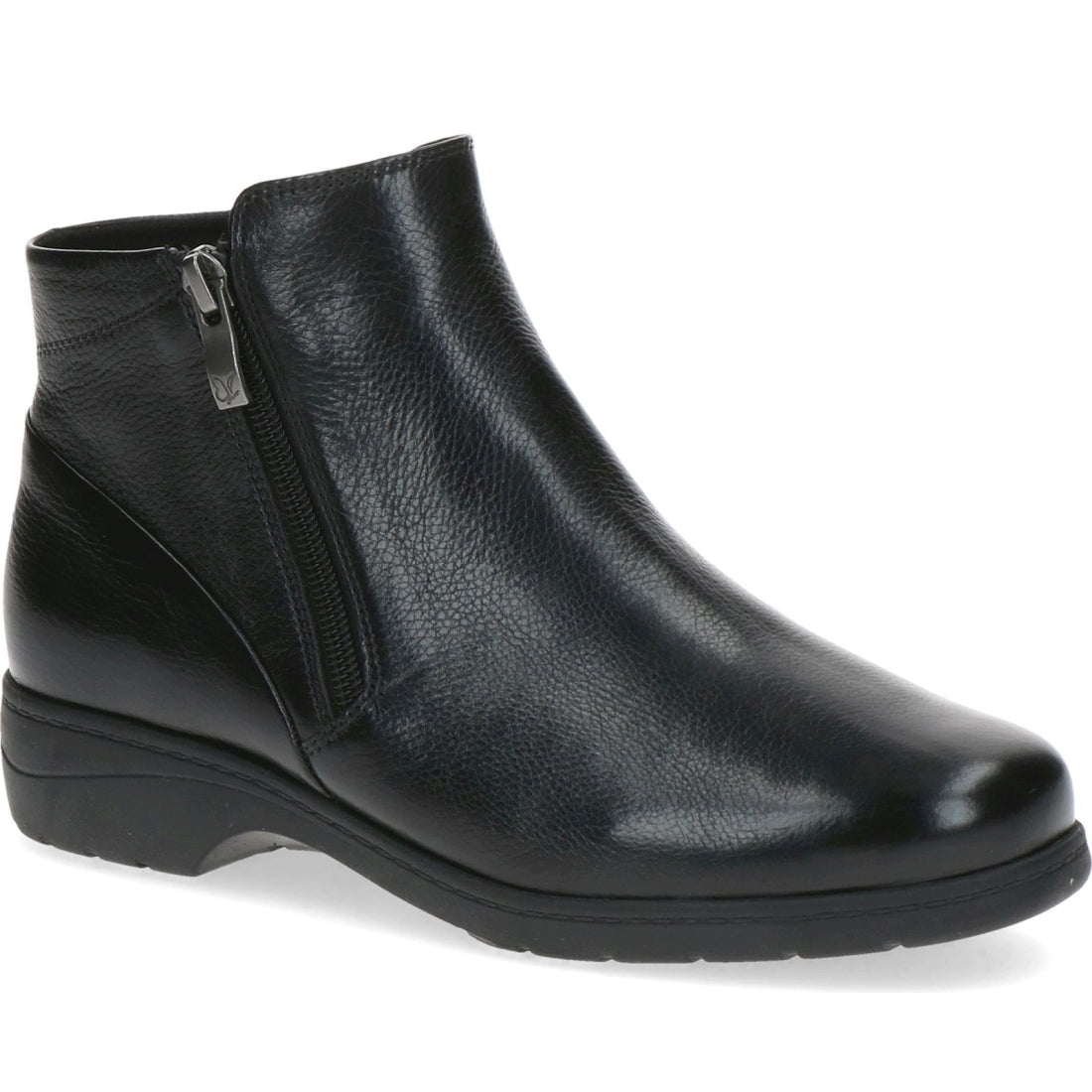 Caprice womens black nappa casual closed booties | Vilbury London