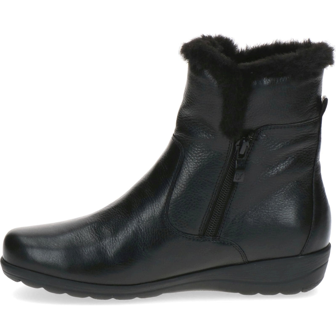 Caprice womens black nappa casual closed booties | Vilbury London